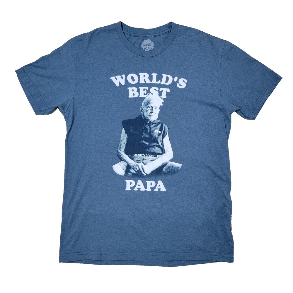 Danny Duncan Worlds Best Papa Mens Medium Gray Crew Neck T Shirt Papa Jim